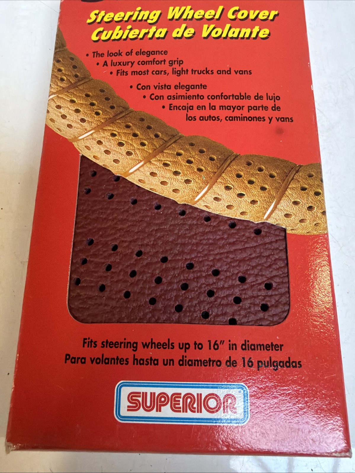 Superior Grip Burgundy Steering Wheel Cover 58-1260R Superior Porotherm Vintage