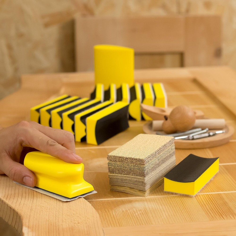 56 PCS Hand Sanding Block Set Include 16 PCS Contoured Profile Sander Block a...