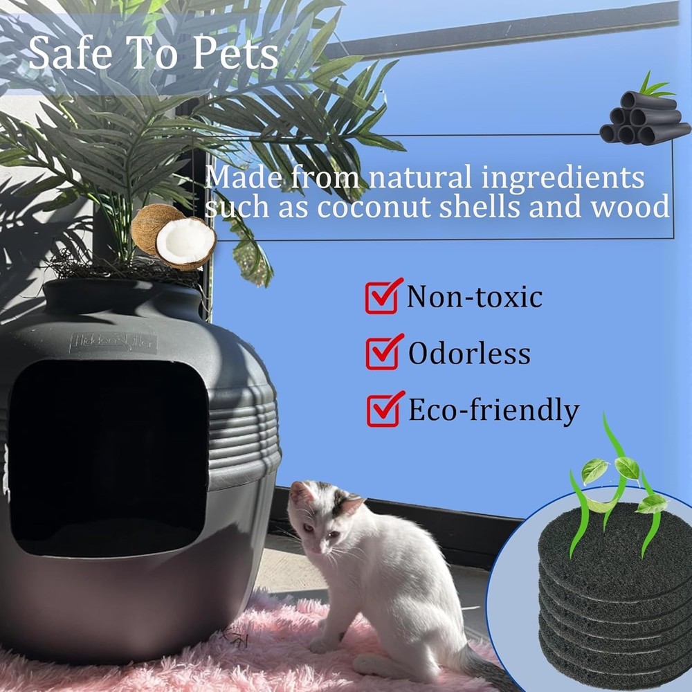 Kitchen Compost Bin Charcoal Filter, Spare Activated Carbon Filter, 10Pieces Set