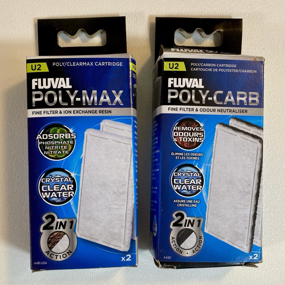 Fluval Poly-Max/Clearmax Fine Filter & Ion Exchange Resin Cartridge (U2) 2 BOXES