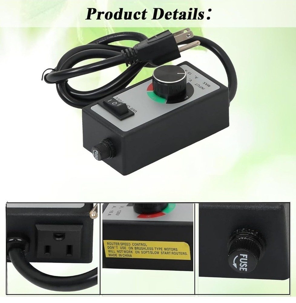 AC 120V Replacement for Router Fan Variable Speed Controller Electric Mo. Rheost