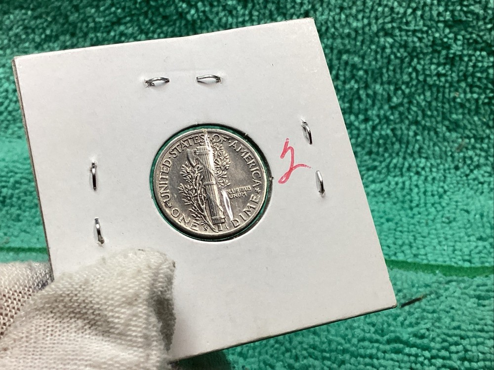 1944 S MERCURY DIME EF