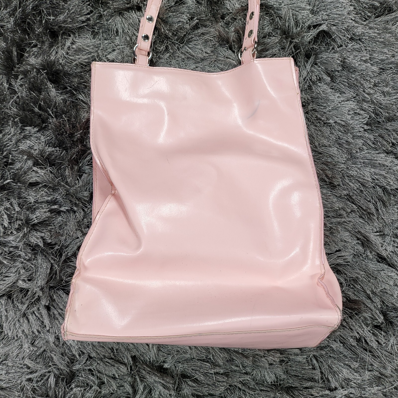 Vintage Walt Disney Sleeping Beauty Vinyl Tote Bag Blue Double Handle 9x12 Flaw