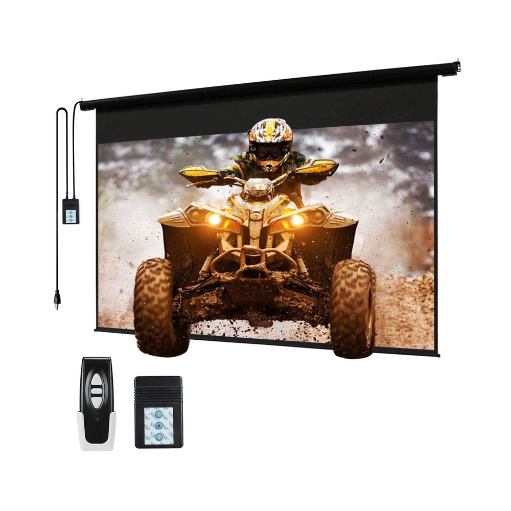 120" Motorized Projector Screen Electric Diagonal Automatic Projection 4:3 HD...