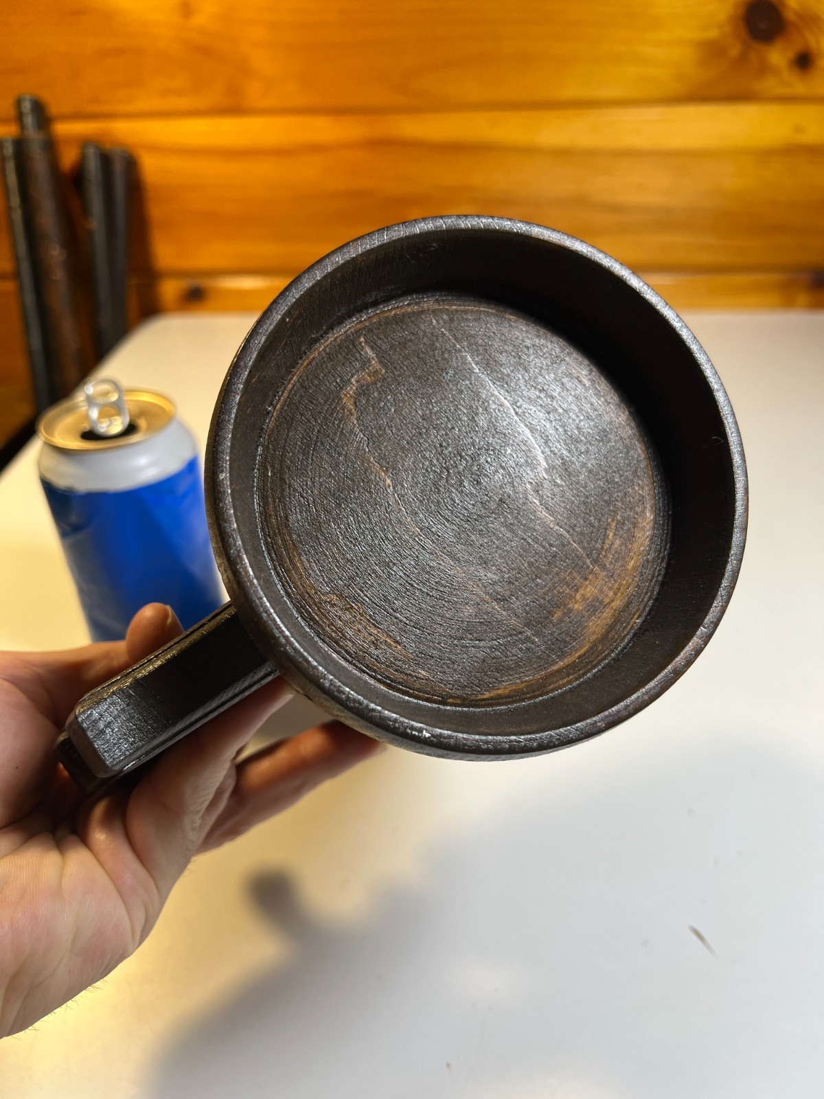 Medieval Wooden Wood Tankard Mug Cup Stein D&D Tavern LARP Stainless Steel DnD