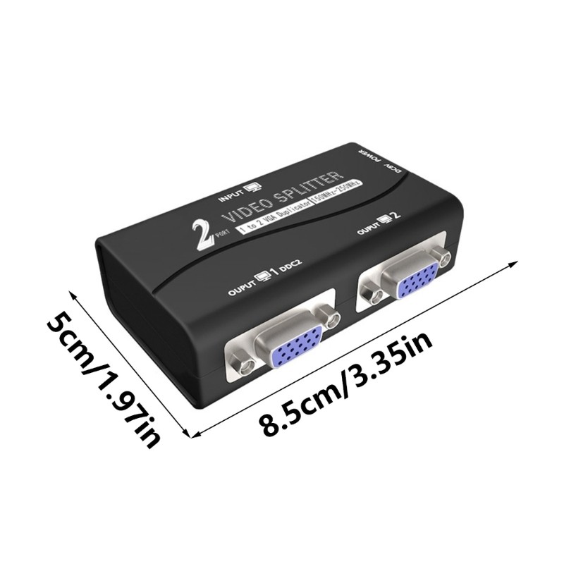 High Resolution VGA Splitter Amplifier Box For Double Monitors Projectors