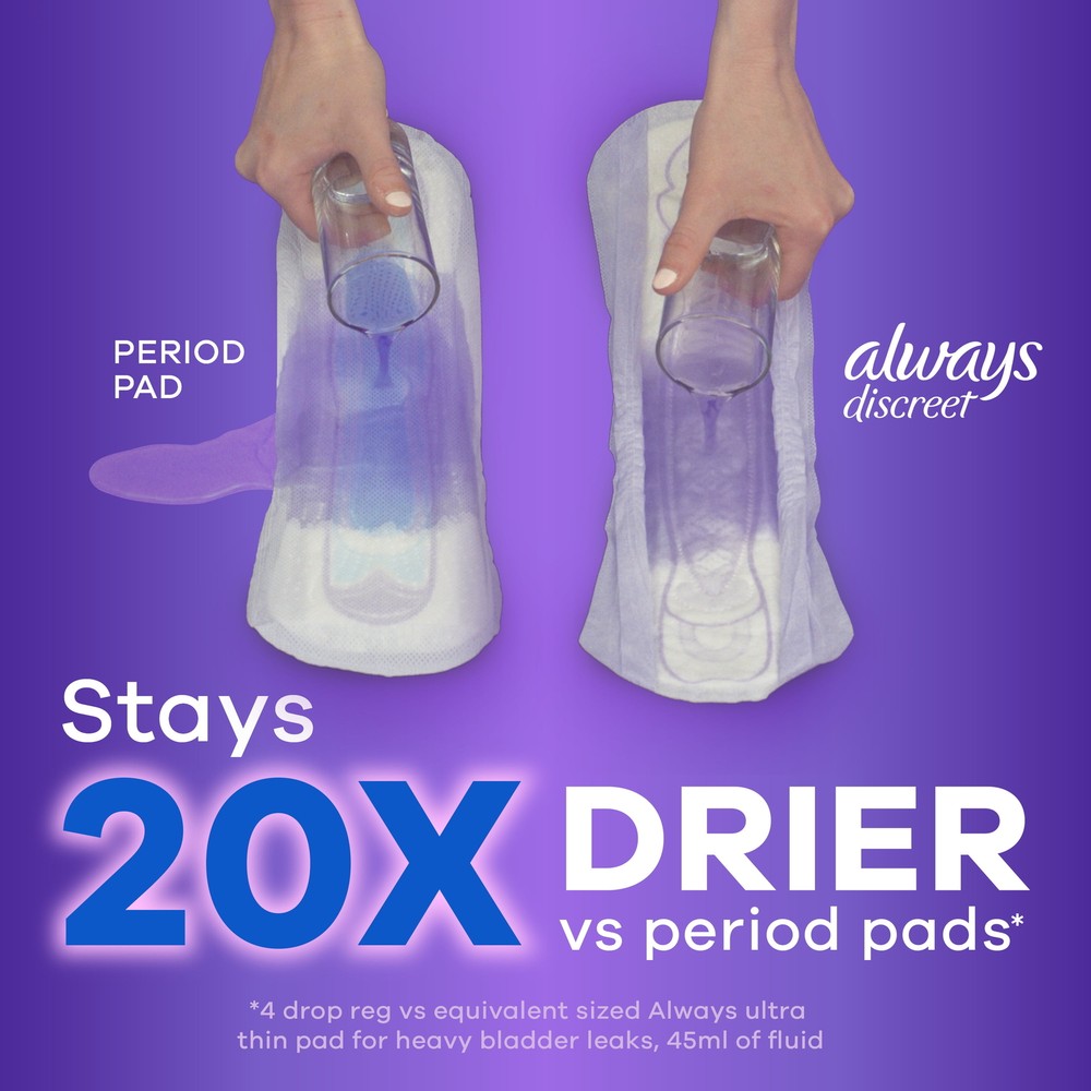 Always Discreet Incontinence Pads, Heavy Absorbency, Regular Length, 48 CT