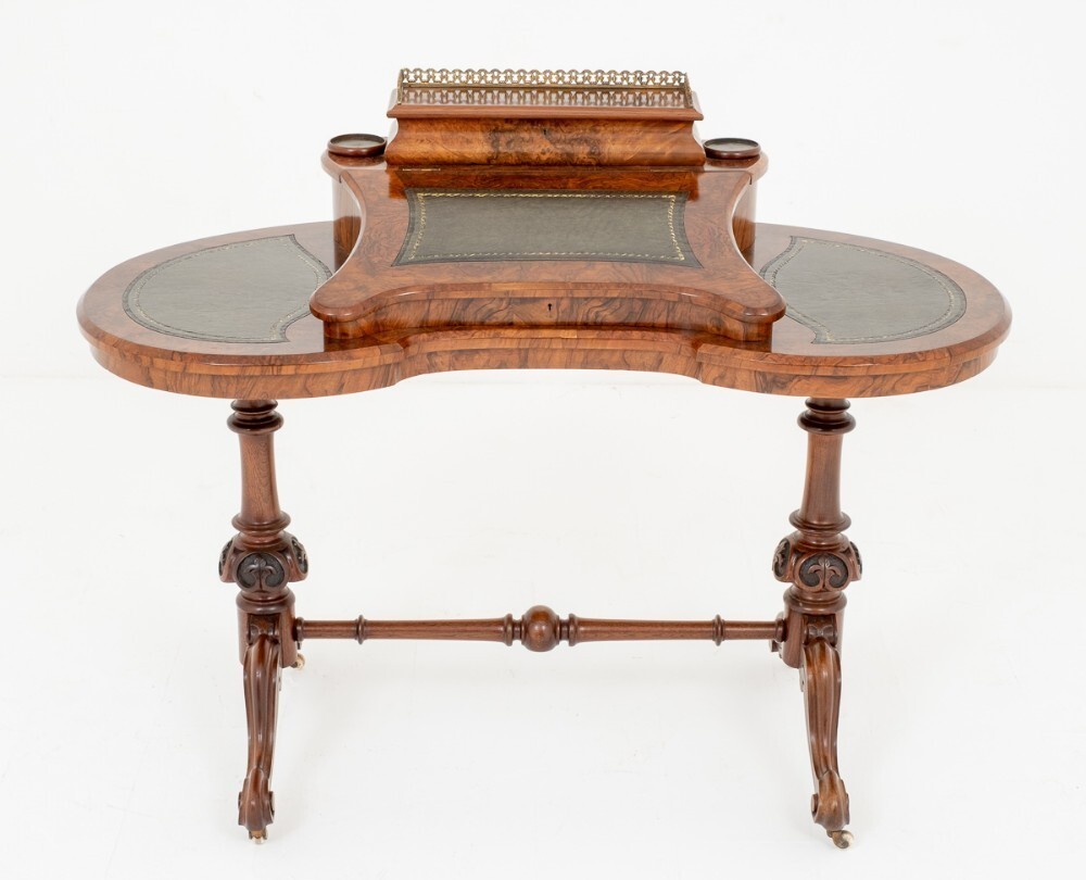 Victorian Desk - Walnut Shaped Writing Table Circa 1860