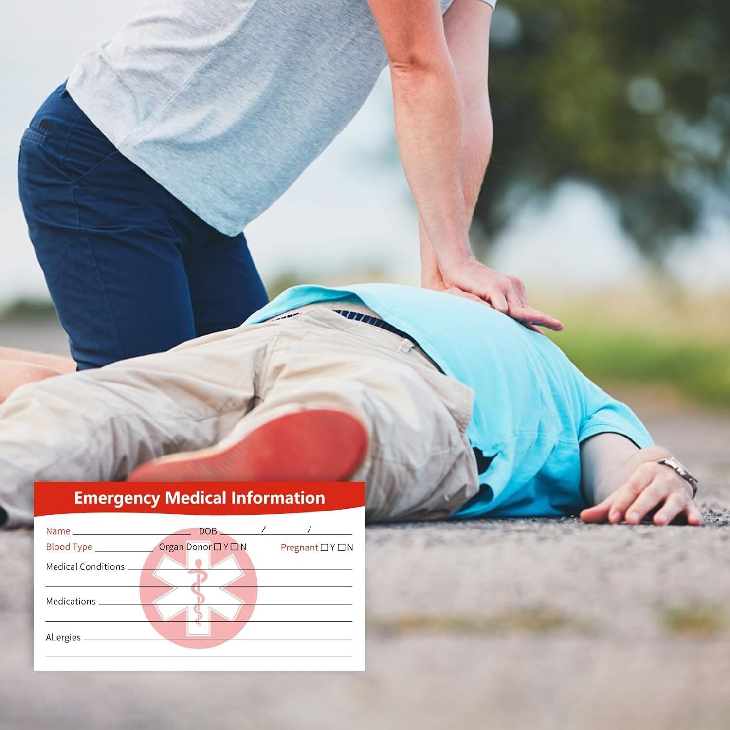 10 Pcs Emergency Medical Information ID Card Medical Alert Card for Wallet Phone