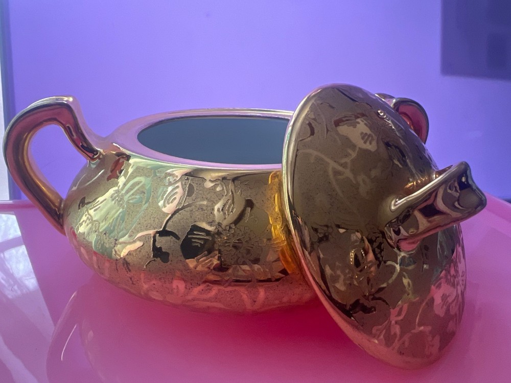 Gold plated Sugar Dish Fine China