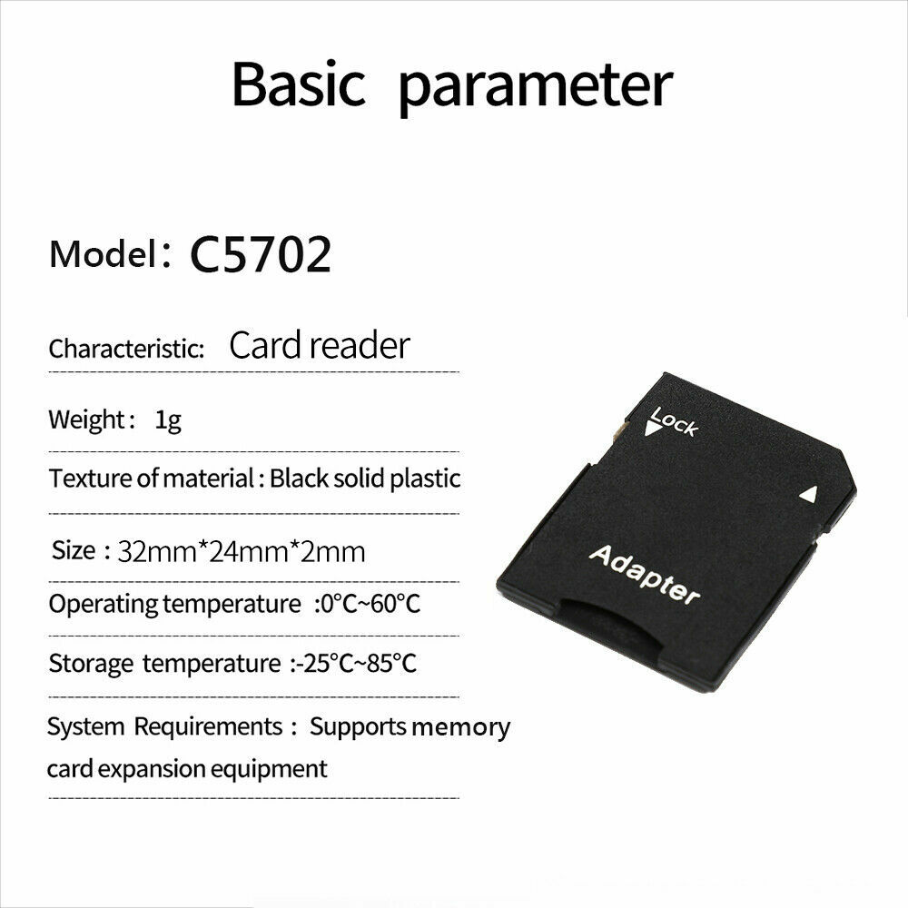 5 PCS Micro SD TransFlash TF Memory Card Adapter Convert To Standard SDHC Card