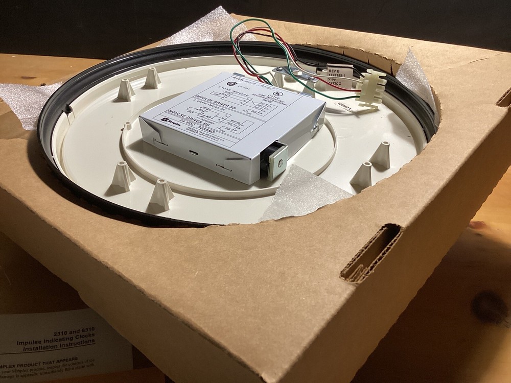 SIMPLEX 6310-9075 IMPULSE 12" ROUND SLIMLINE BLK CLOCK 24VDC