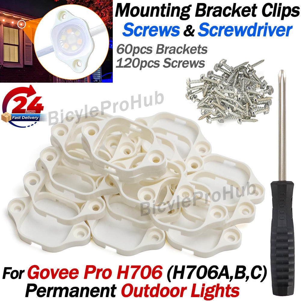 For Govee Pro H706 Permanent Outdoor Lights Mounting Bracket +Screws Screwdriver