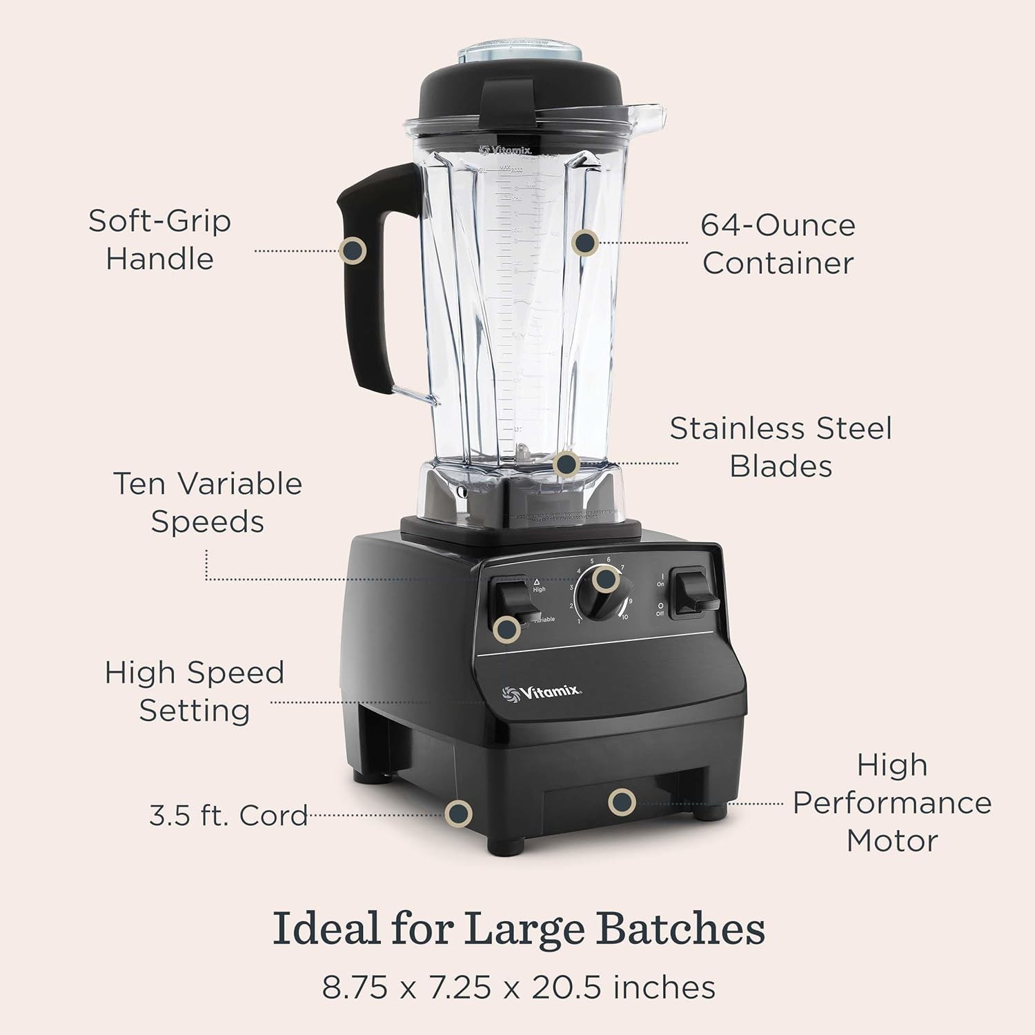 Vitamix 5200 Blender Professional-Grade Blender Manual Smoothies Soups Ice Cream