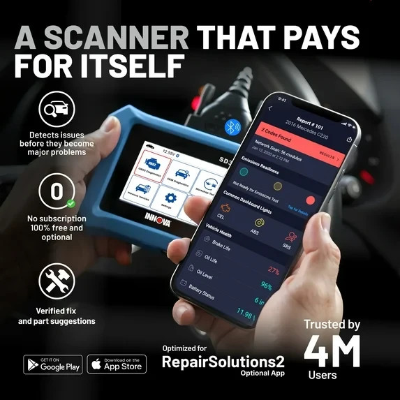 Innova SD35 OBD2 Scanner – ABS, SRS, TPMS & Check Engine Code Reader, Live