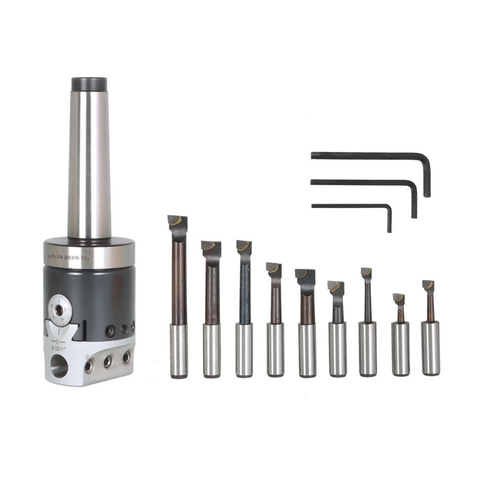 Boring Head Boring Tool Set (2 Inch Head & MT3 & 1/2 Inch)