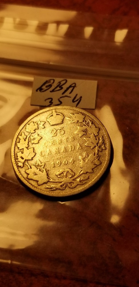 1904 Canada 25 Cents Silver Coin Idbba2.