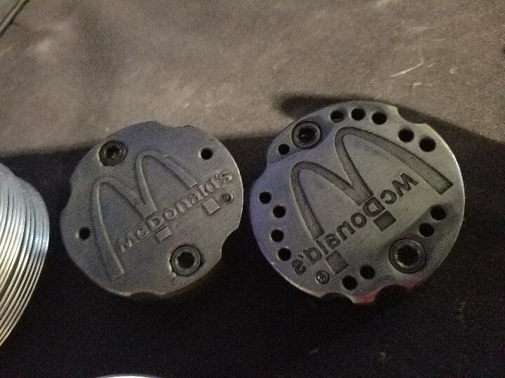 4x Vintage McDonald's Restaurant Aluminum Ashtrays 3.5" Wide
