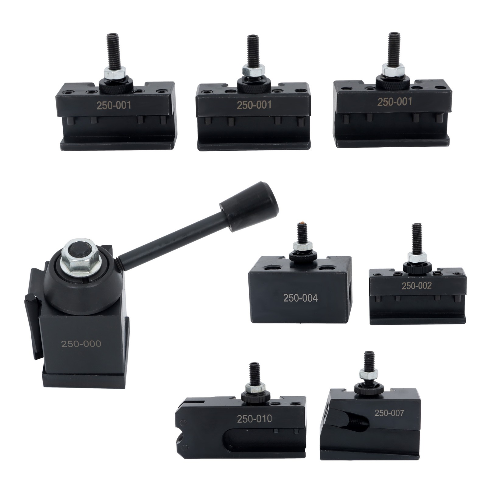 OXA 250-000 Quick Change Tool Post Holder Set Mini Lathe Up to 8" 8Pcs