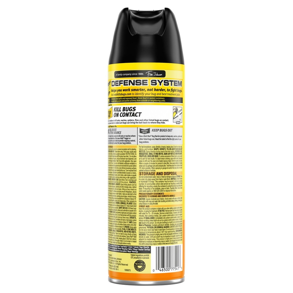 3 pack) Raid Multi Insect Killer 7, Bug Killer Spray, Orange Breeze Scent, 15 oz