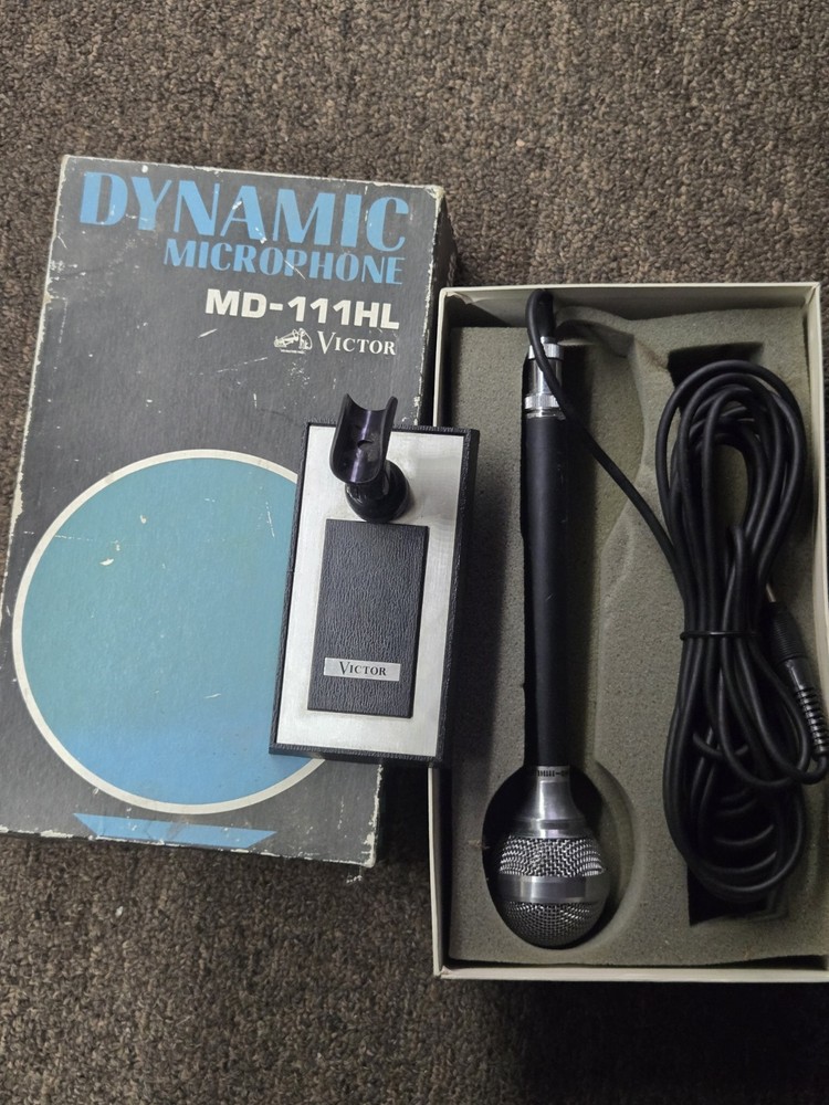 VICTOR Dynamic Microphone MD-111HL Used IN ORIGINAL BOX WORKS