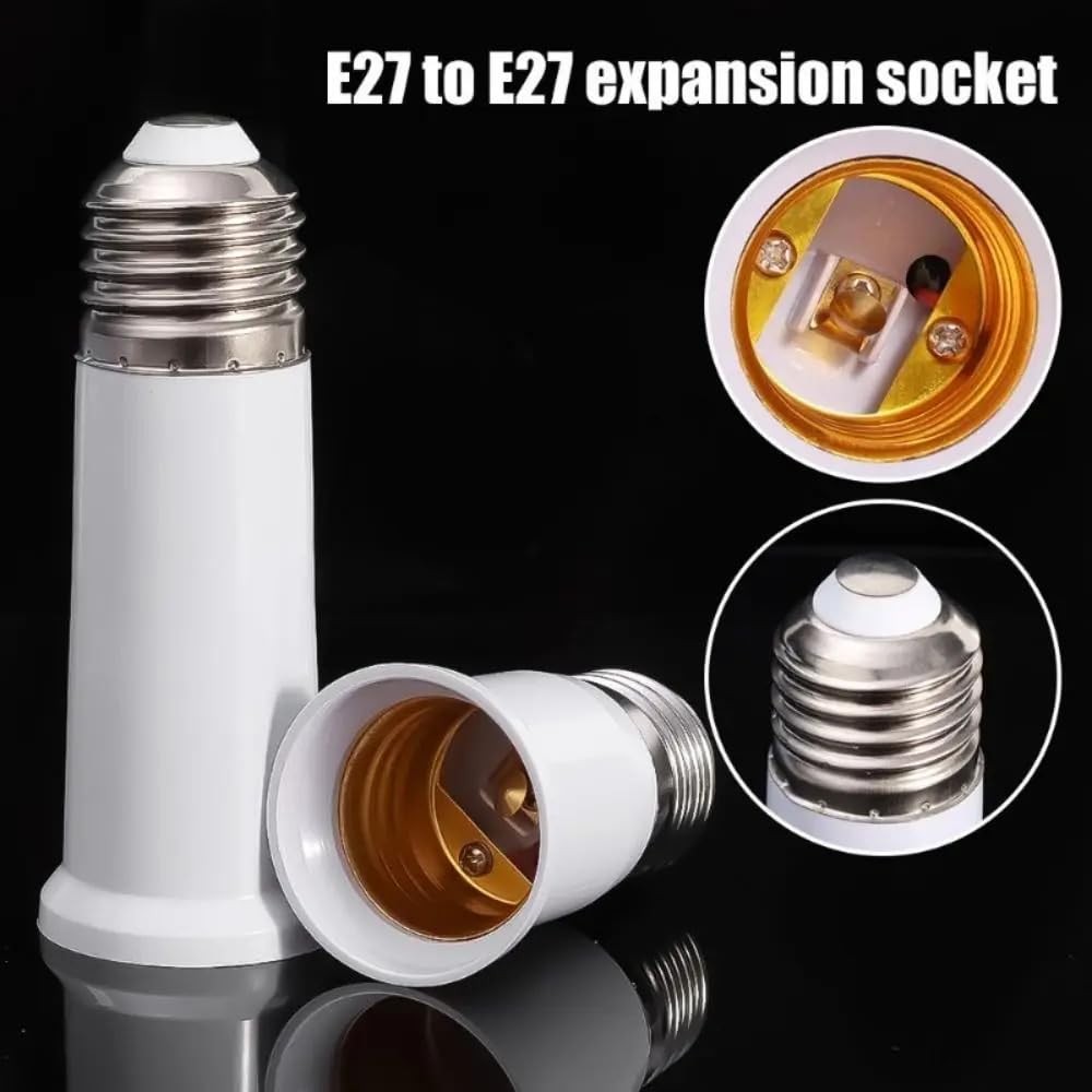 E26 Socket Extender, E26 Standard Medium Base Lamp Bulb Socket Adapter of 12C...