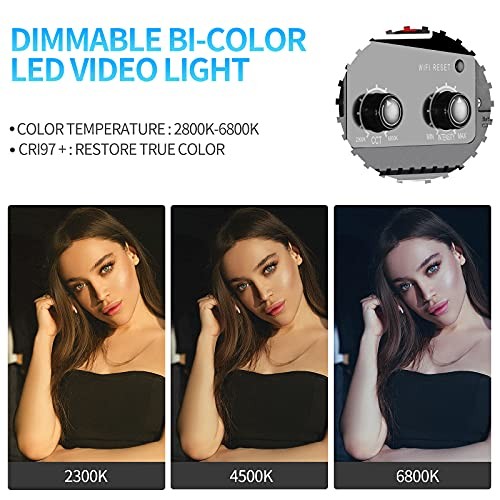GVM 2 Pack LED Video Lighting Kits with APP Control, Bi-Color Variable