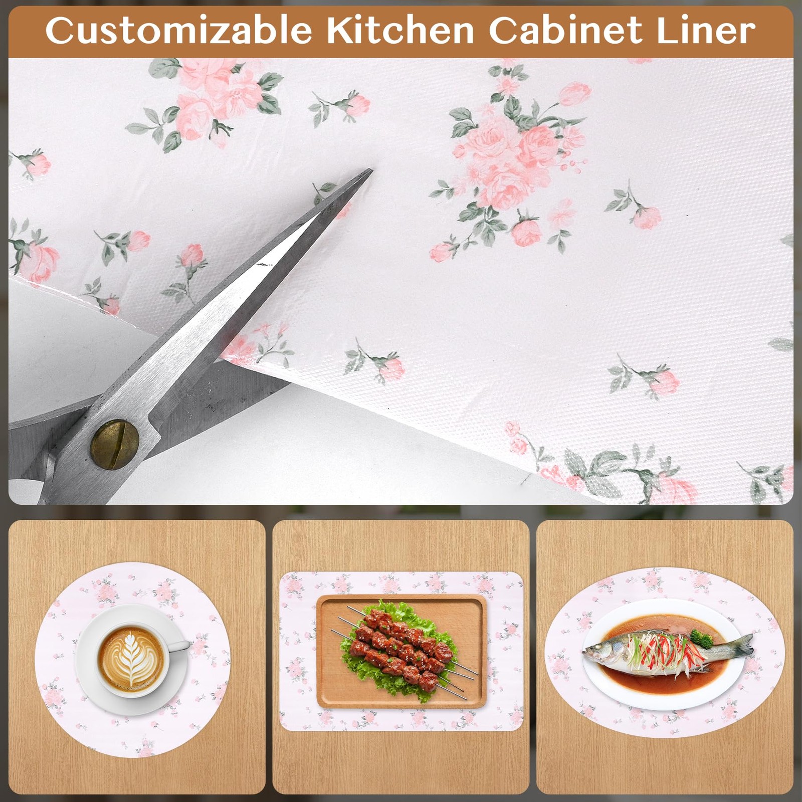 Non-Adhesive Shelf and Drawer Liner for Kitchen Cabinets, 12 in x 17FT Strong...