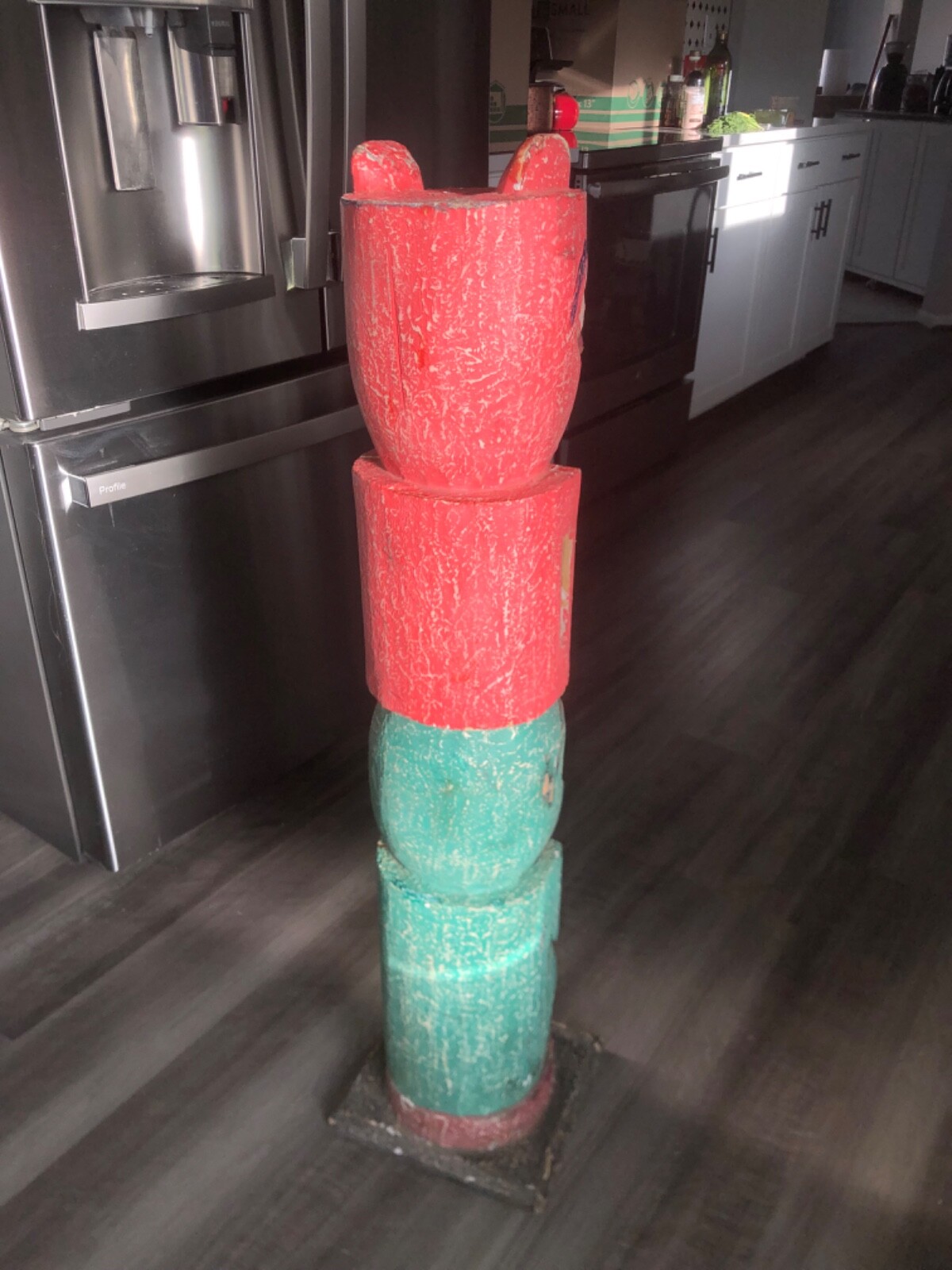 Antique 41" NorthWest Coast Hand Carved Painted Totem Pole