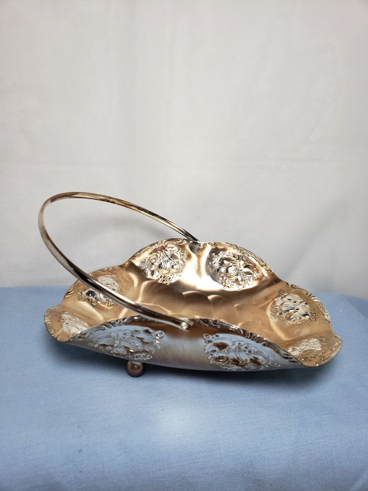 Vintage QUIST West Germany Silverplate Tarnish Resistant Basket Moveable Handle