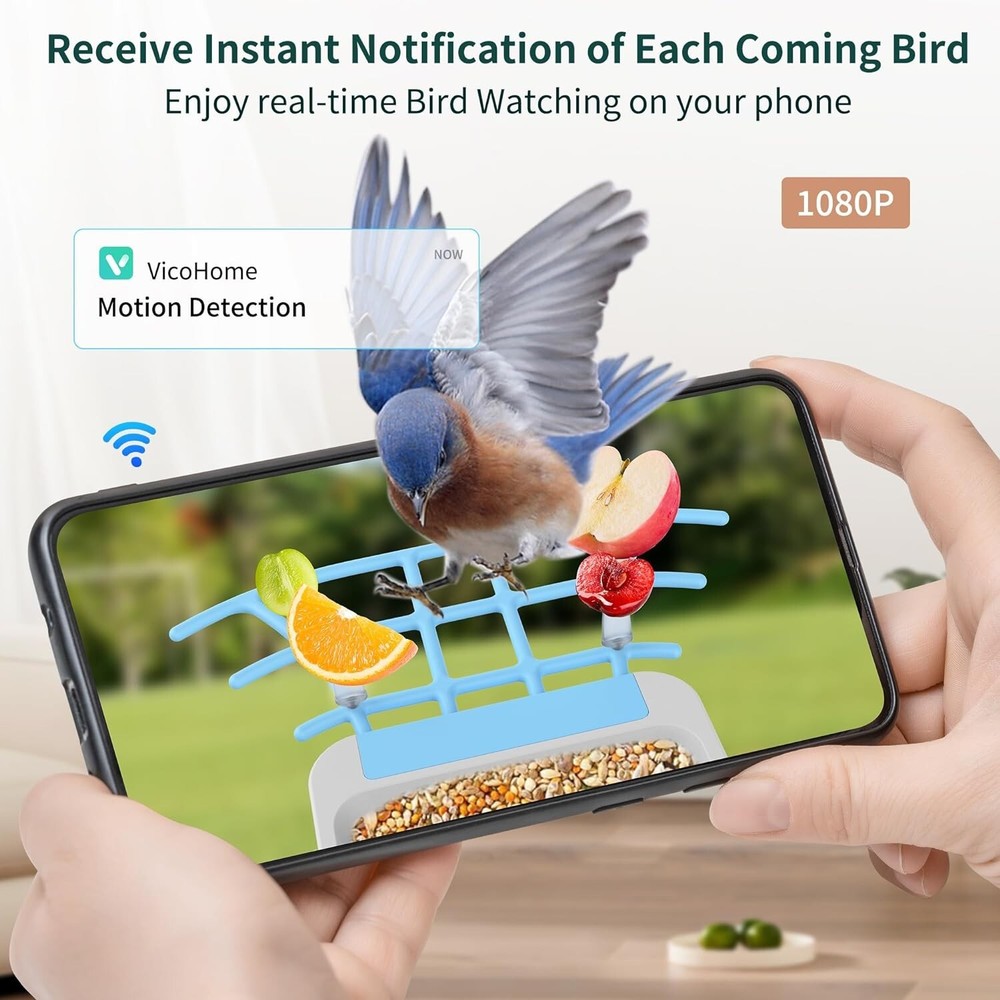Twesync Smart Bird Feeder Camera Solar Powered, AI Identify Bird Feeder Camera