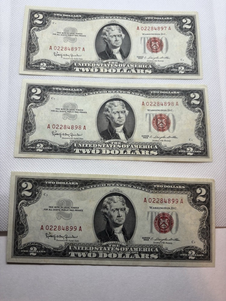 ***SEQEUANTIAL*** 1963 Red Seal $2 Notes