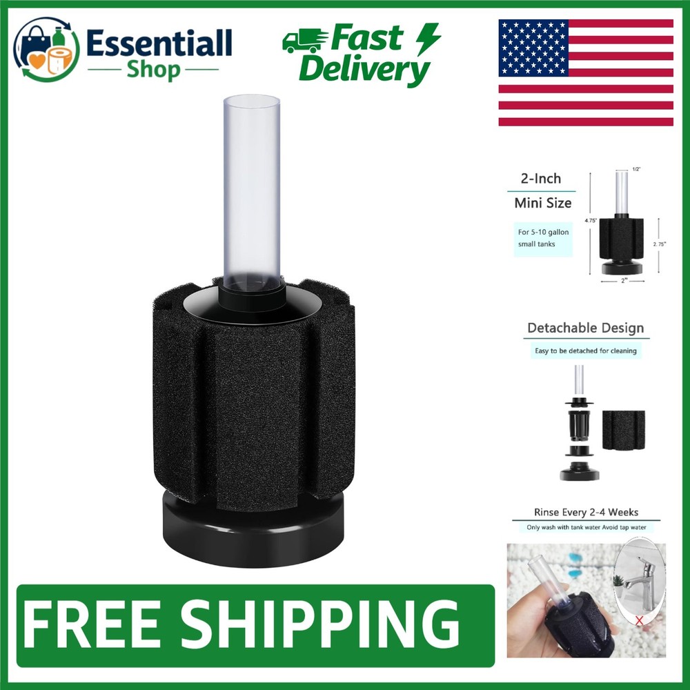 Compact Sponge Filter for 10 Gallon Tanks - Perfect for Betta & Dwarf Fish