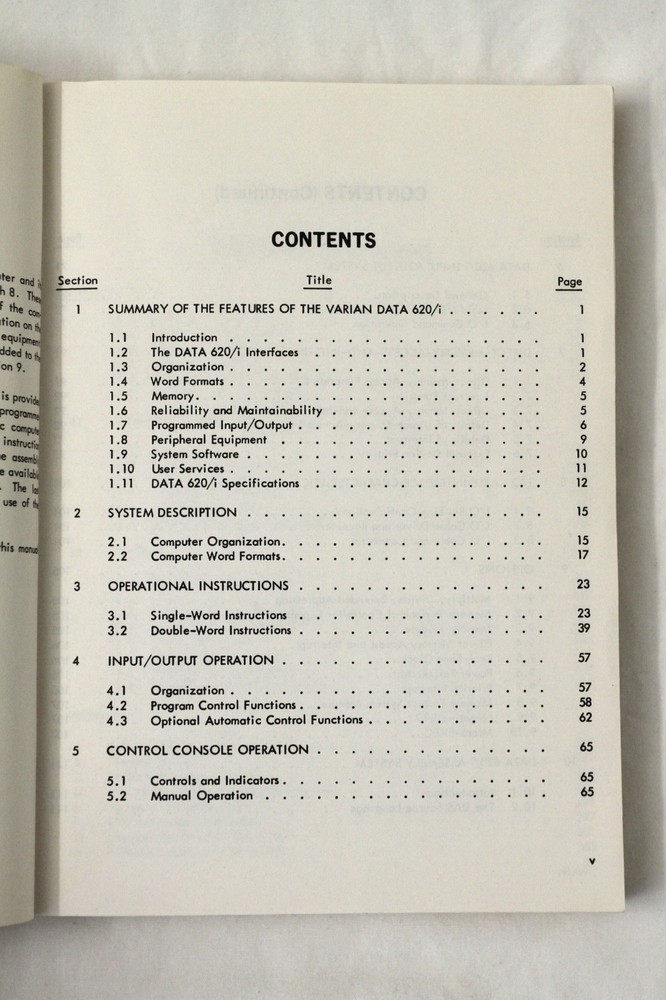 Varian Data Machines 620/i Computer Manual (1968, PB)