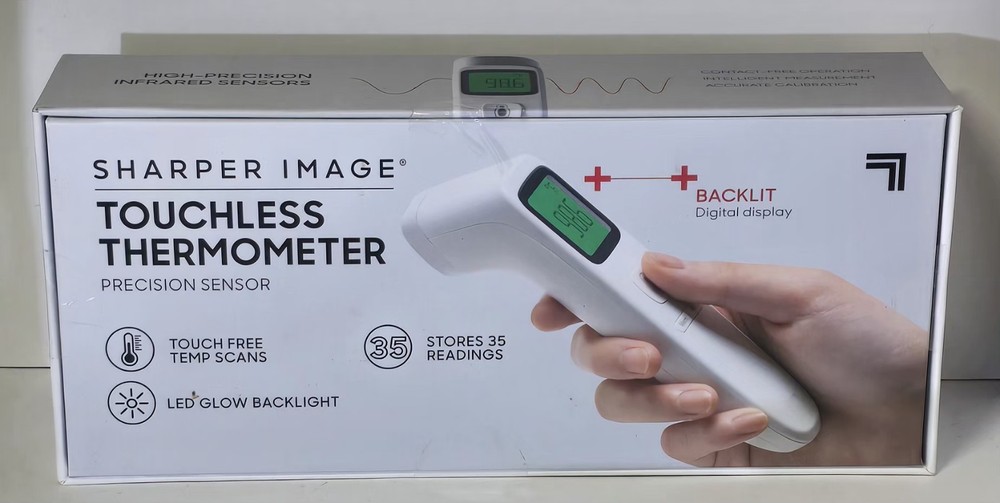 Sharper Image Touchless Thermometer White BRAND NEW