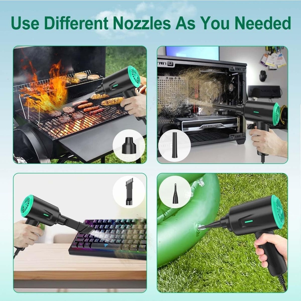 Versatile 2-Speed Electric Air Blower with Essential Accessories for Electronics