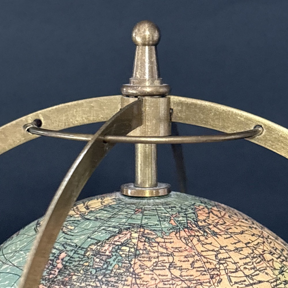 Vintage Weber Costello Co 12” Authentic Models Globe Sphere Brass Frame