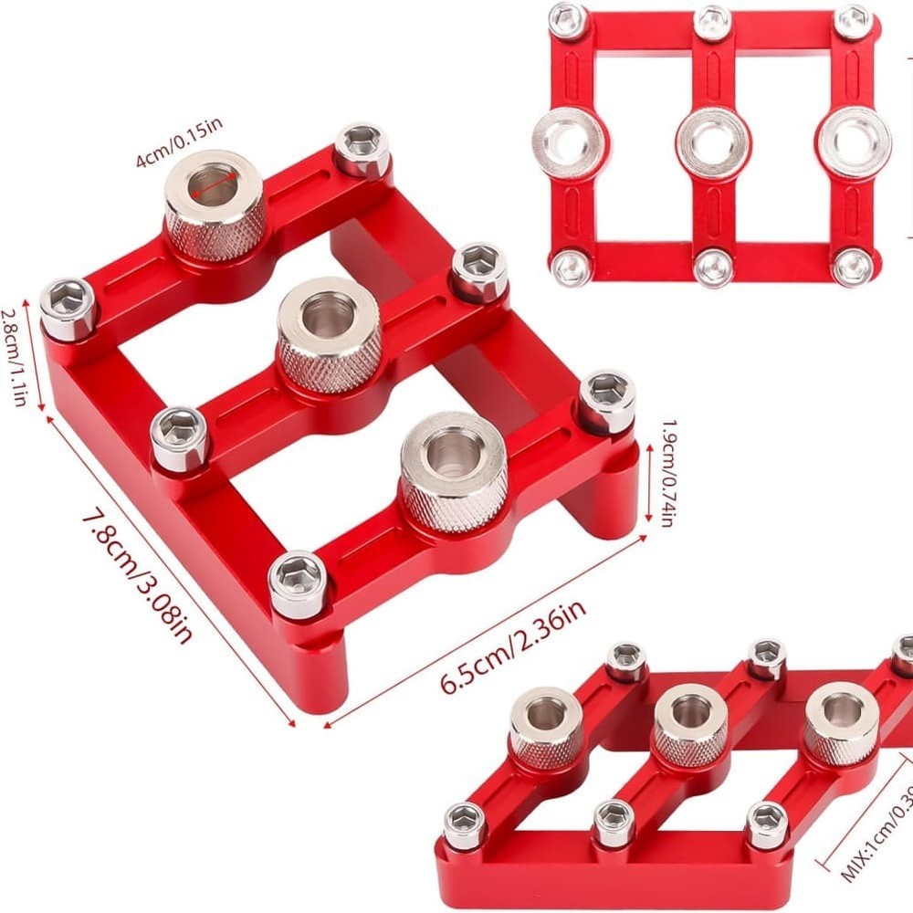 Wood Dowel Jig Kit for Precise Hole Drilling and Alignment in Various Projects