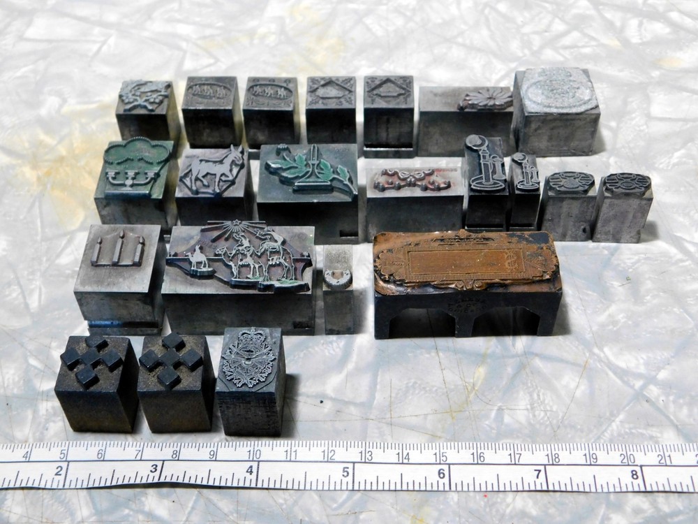 22 pieces metal printing blocks