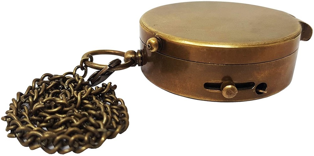 Vintage Solid Brass Pocket Compass Engineering Directional Magnetic Compass Gift