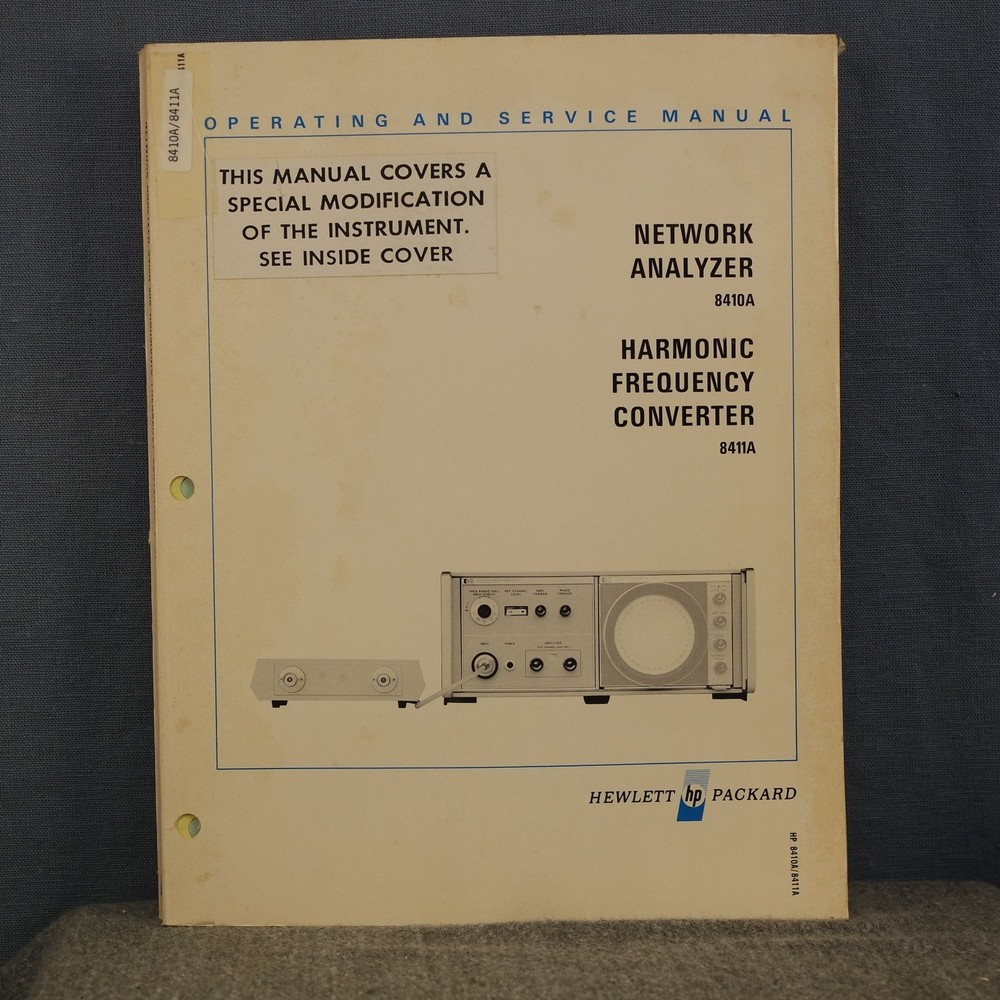 HP 8410A/8411A Network Analyzer/Harmonic Freq Conv Operating & Service Manual