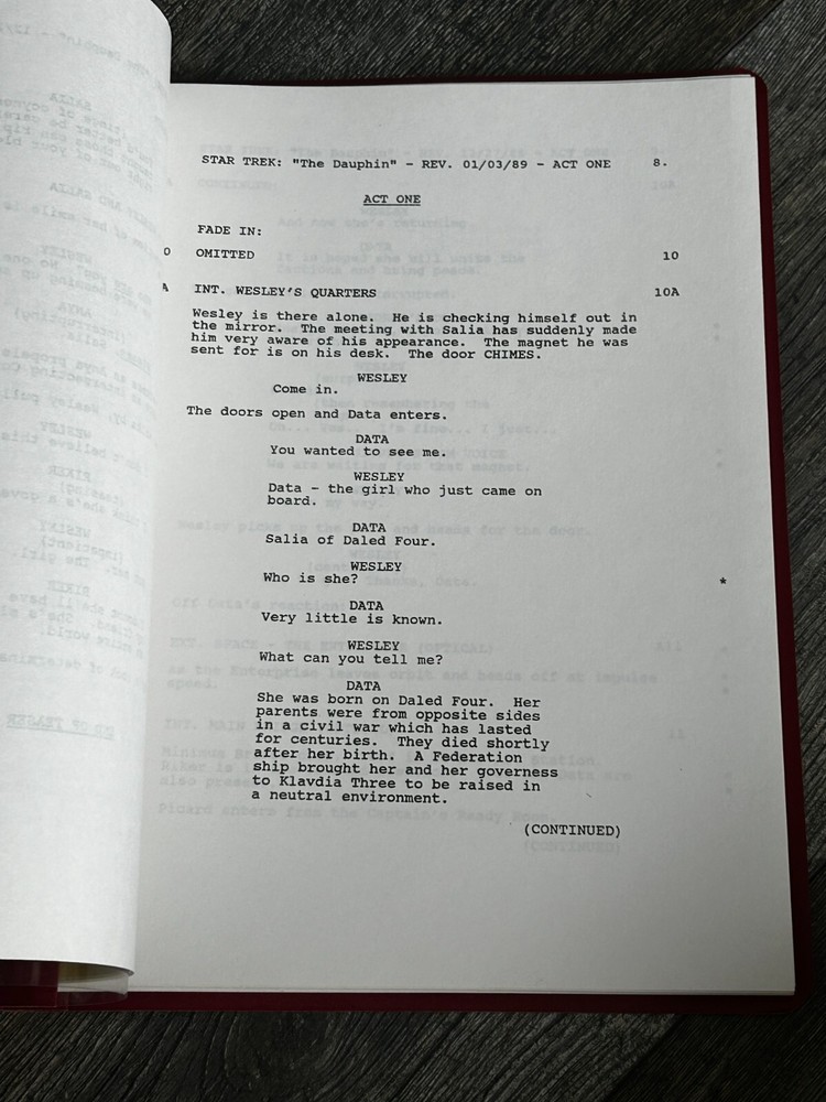 STAR TREK Script The Next Generation Dauphin 2nd Revision Final Draft Dec 1988