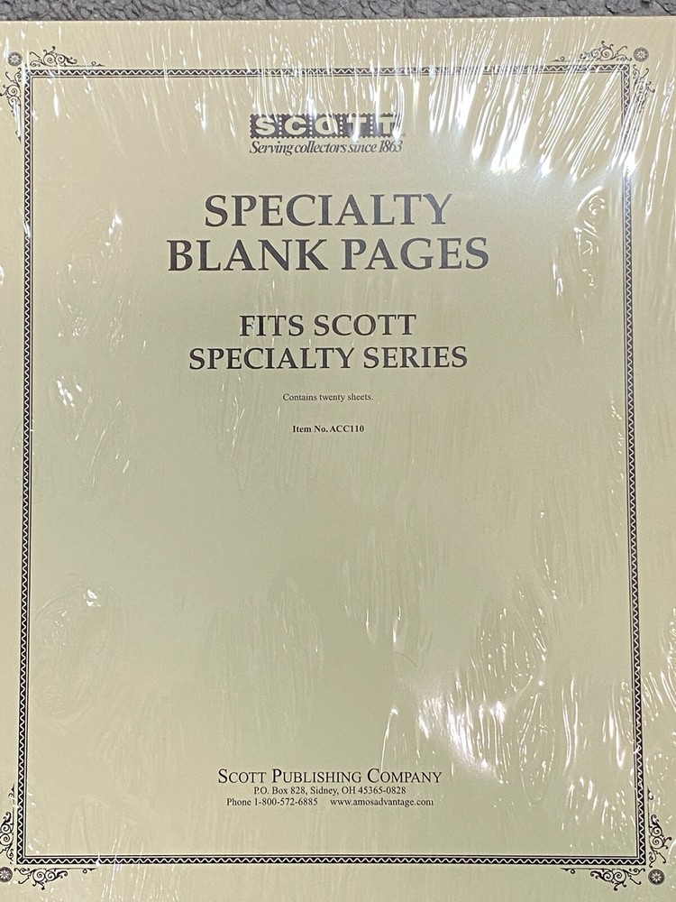 SCOTT SPECIALTY  SERIES BLANK PAGES ACC110