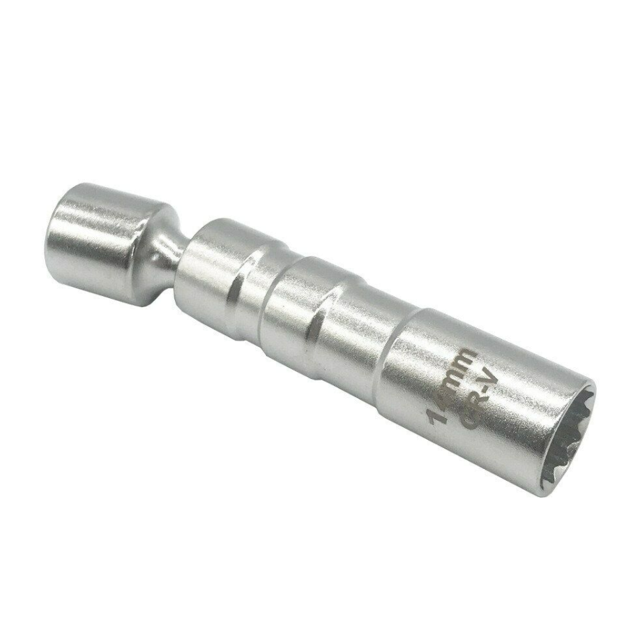 1X 14mm3/8"Drive Magnetic Thin Wall Wobble Spark Plug Sleeve Socket Removal Tool