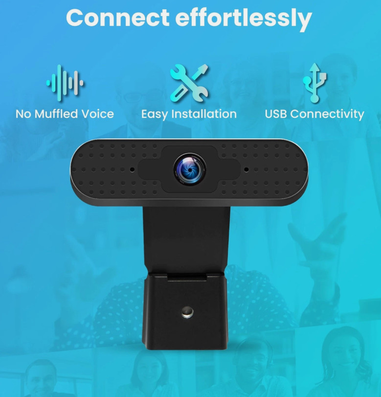 Centon OTM Basics 360 USB Webcam With Microphone 2MP HD Stand Mount