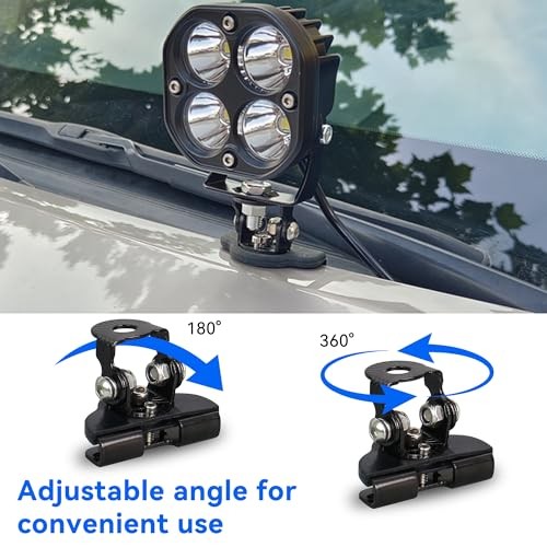2PCS Car Led Light Bar Mounting Brackets, Adjustable LED Work Light Base Black