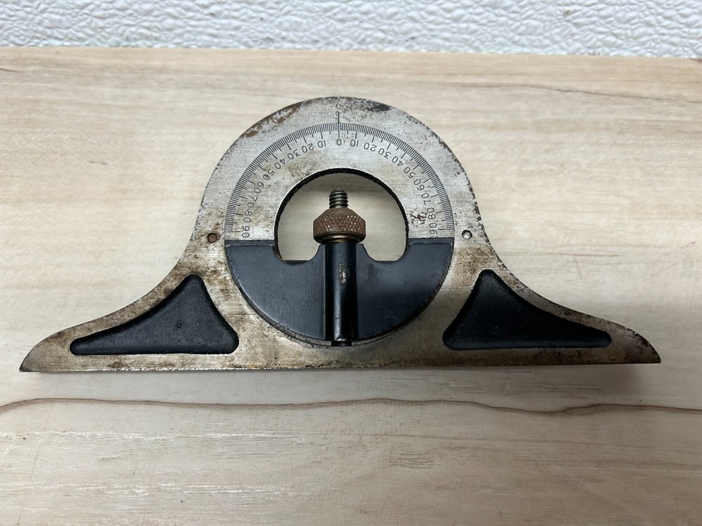 Vintage Metal Machining Woodworking Protractor Tool Head Level
