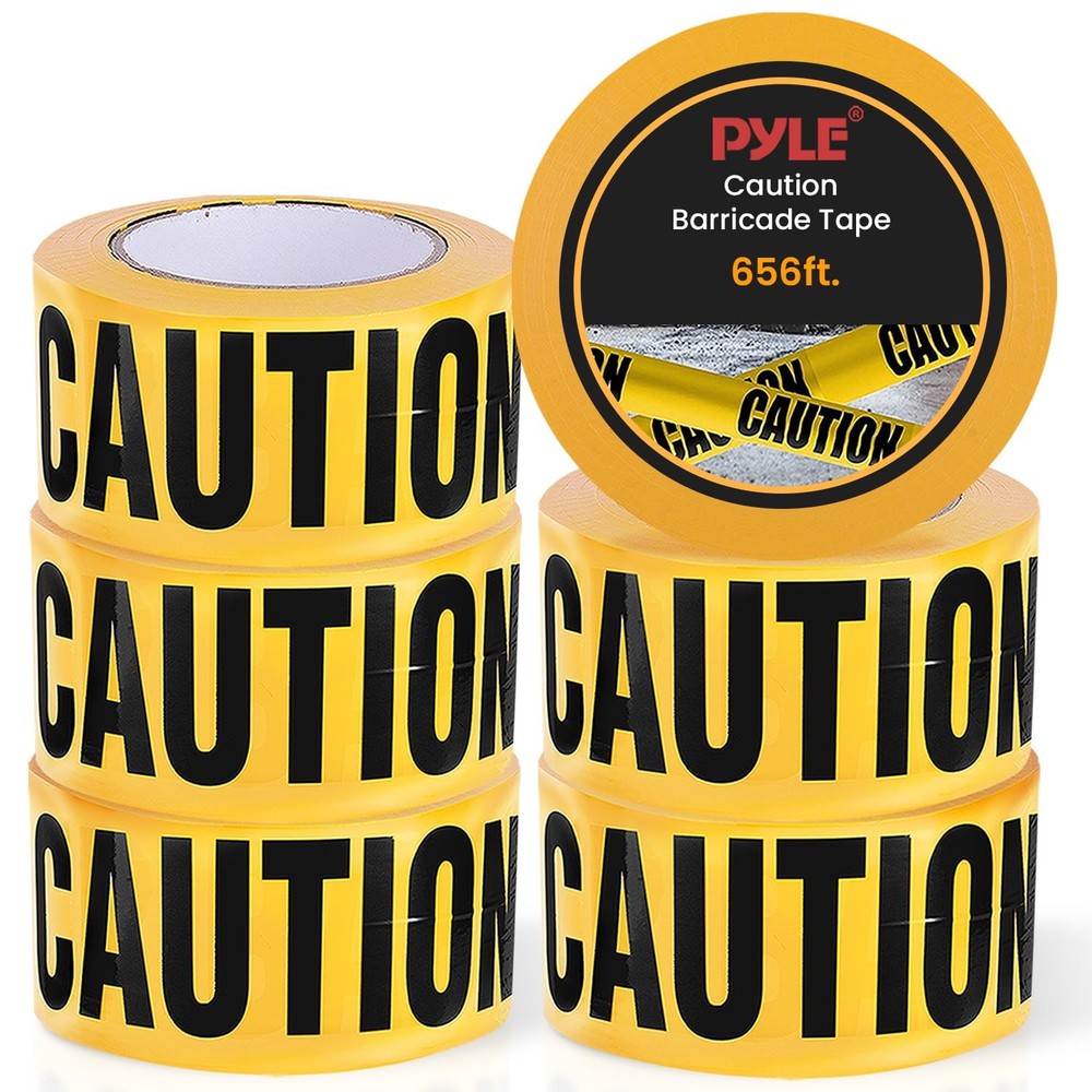 Pyle 6 Pieces Yellow Caution Tape Set