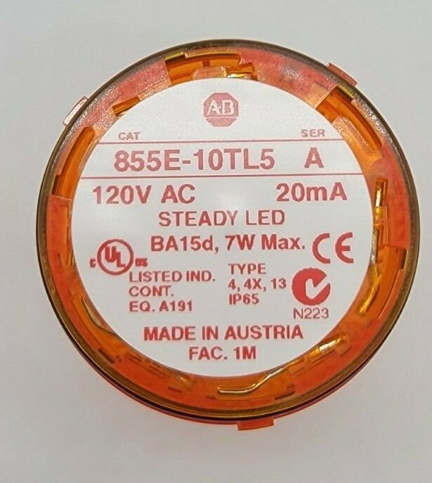 Allen-Bradley 855E-10TL5 Amber Stack Light