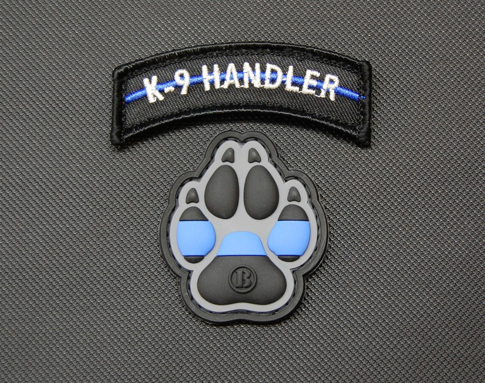 K9 Thin Blue Line PVC Patch Police Dog Handler Patch Set Uniform Patch Hook